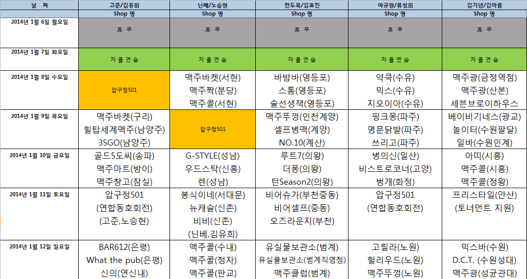 스타즈 프로모션 스케줄(14' 0106~0112).png